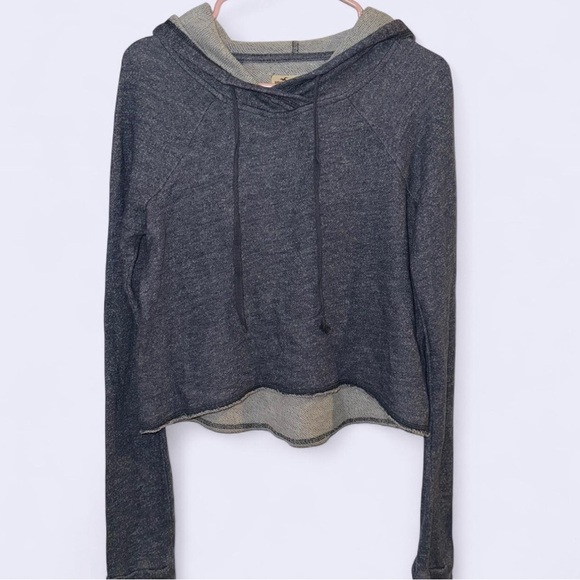 Hollister Tops - Hollister Dark Gray Hoodie with Light Gray Lining